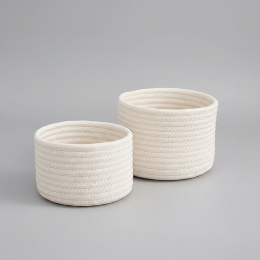 Cotton Rope Storage Baskets | Eco-Friendly Organizer