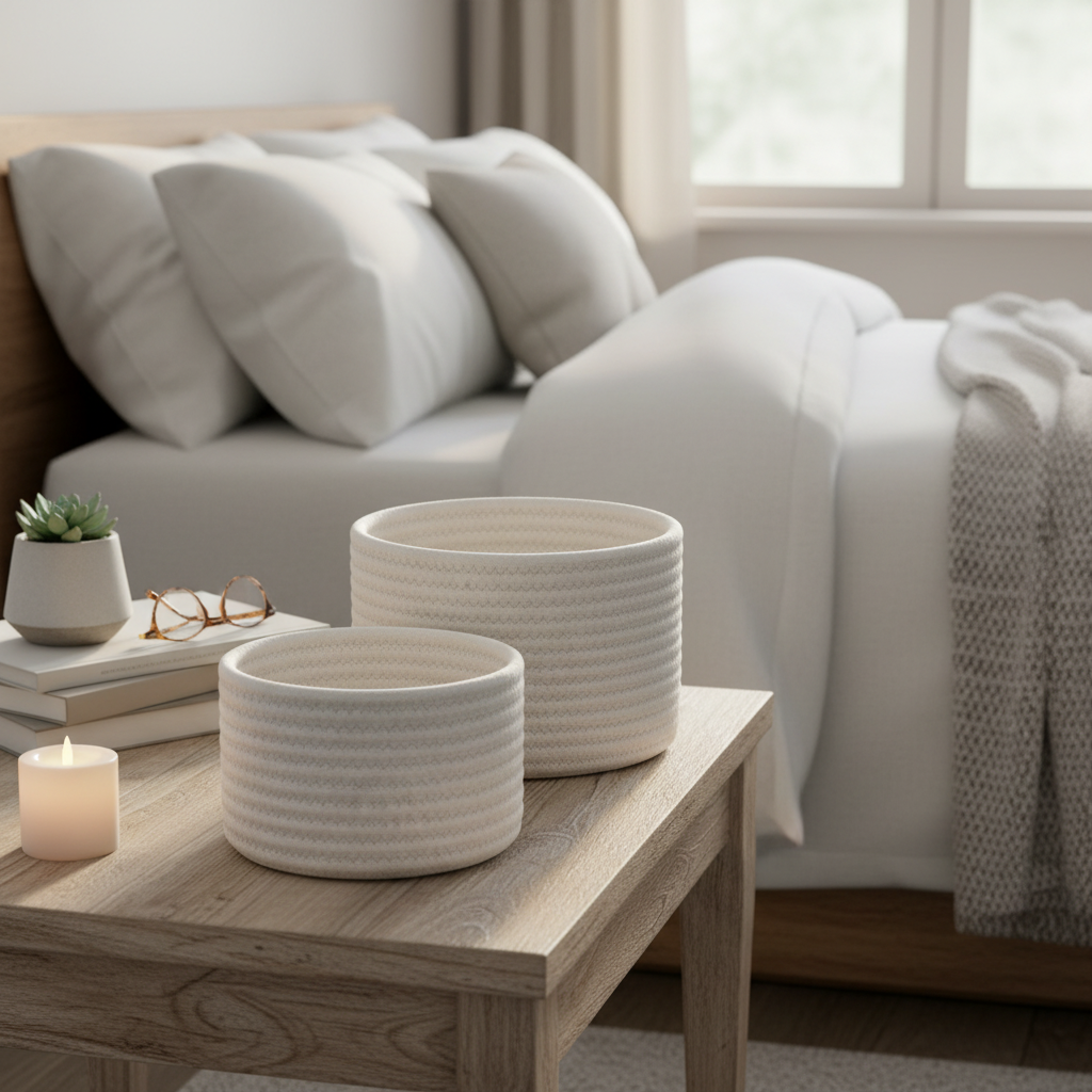 Cotton Rope Storage Baskets | Eco-Friendly Organizer
