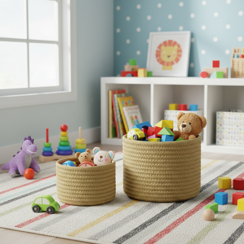 Cotton Rope Storage Baskets | Eco-Friendly Organizer