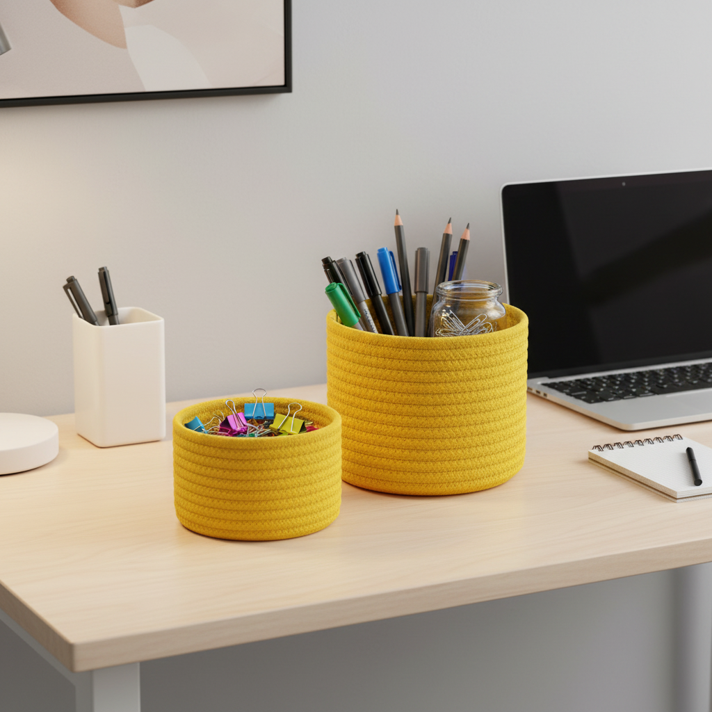 Cotton Rope Storage Baskets | Eco-Friendly Organizer