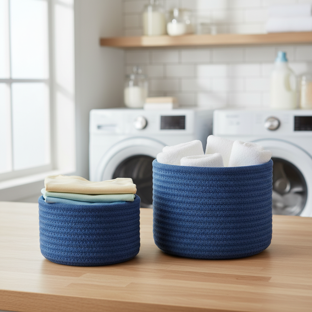 Cotton Rope Storage Baskets | Eco-Friendly Organizer