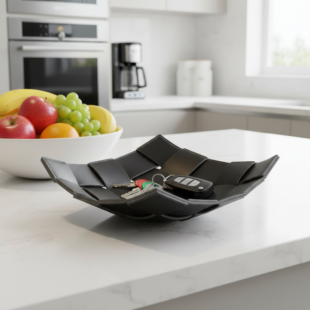 Elegant PU Leather Storage Tray | Key and Miscellaneous Organizer