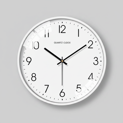 Silent White Round Wall Clock | Modern Wall Clock Decor