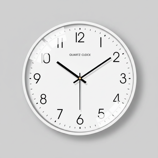 Silent White Round Wall Clock | Modern Wall Clock Decor