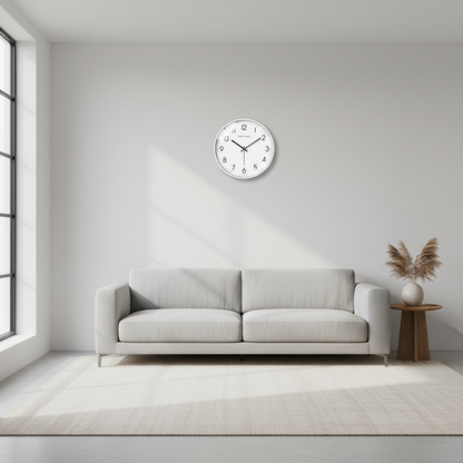 Silent White Round Wall Clock | Modern Wall Clock Decor