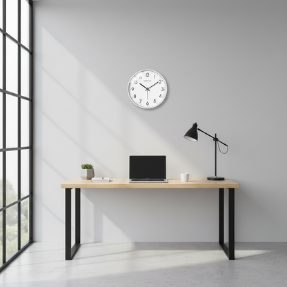 Silent White Round Wall Clock | Modern Wall Clock Decor