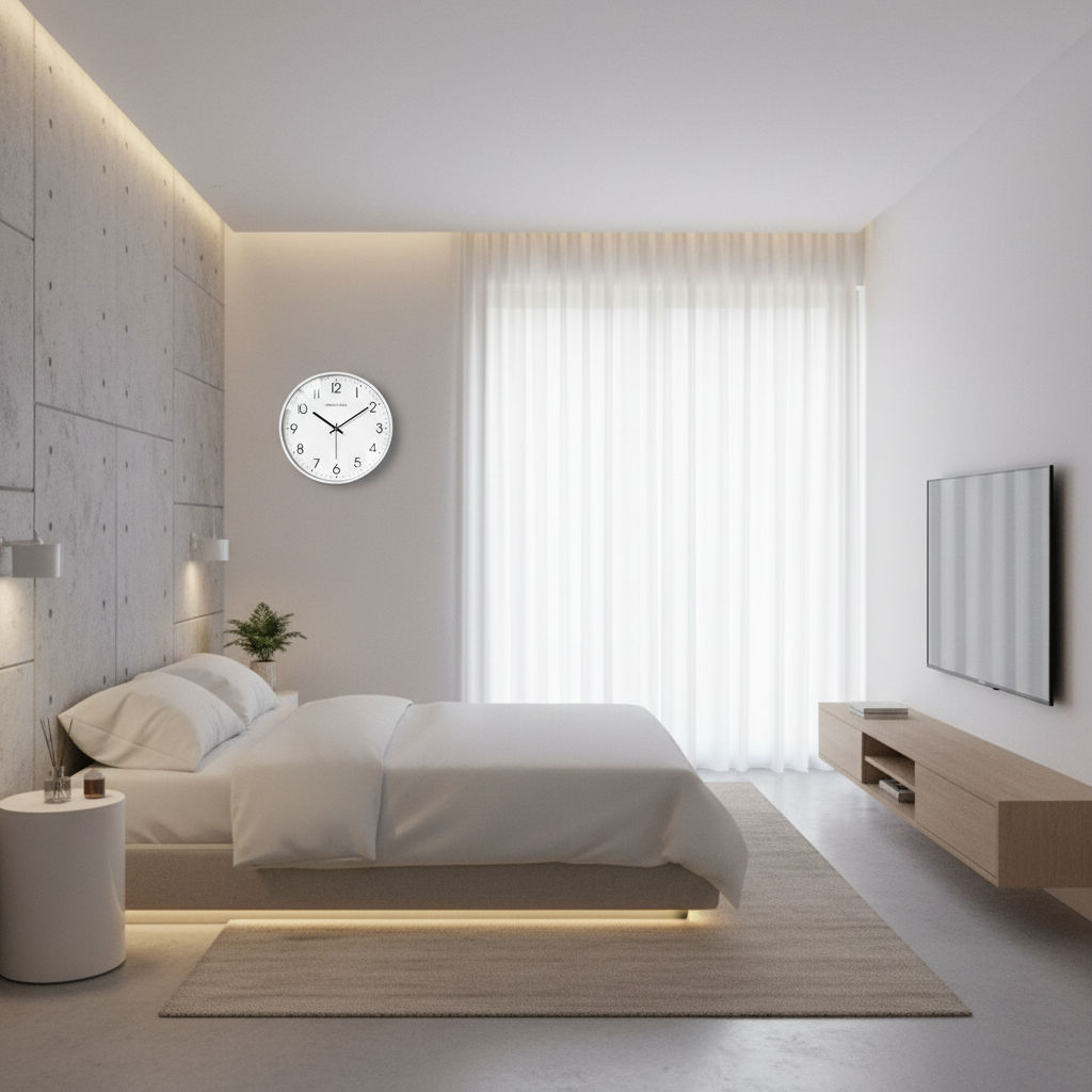 Silent White Round Wall Clock | Modern Wall Clock Decor