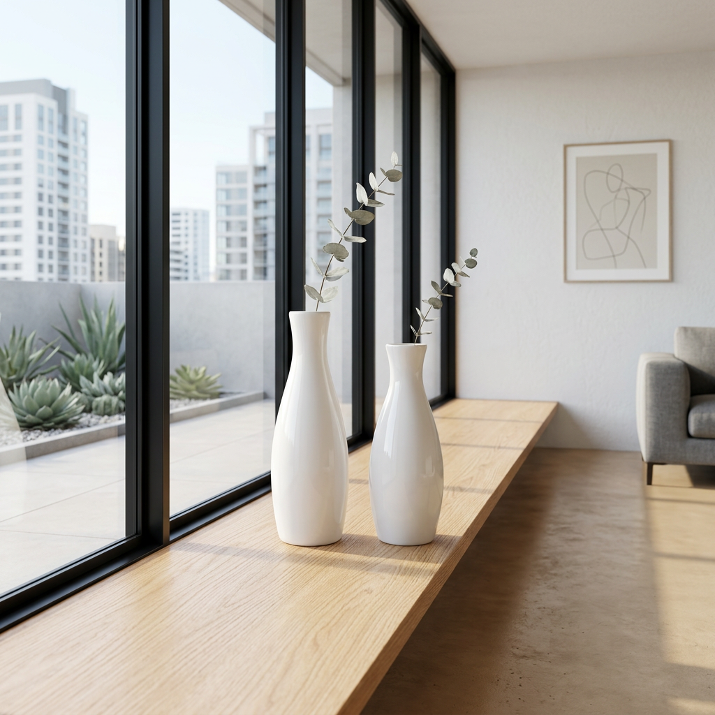 Modern White Ceramic Floor Vase | Stylish Home Decor