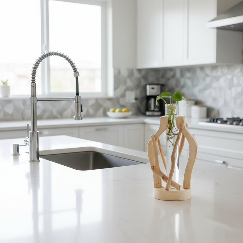 Natural Wooden Flower Vase | Unique Home Decor