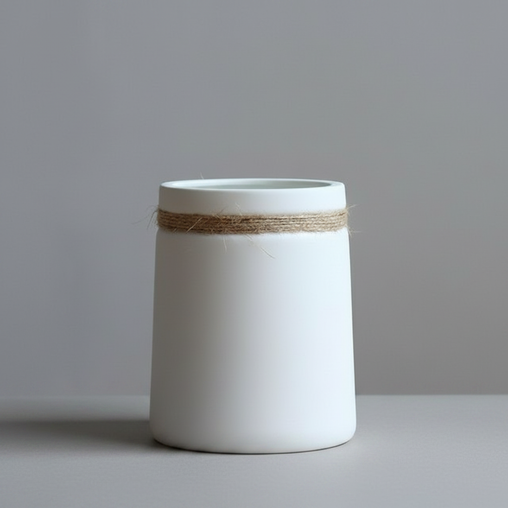 White Ceramic Vase | Modern Japanese Artist Style