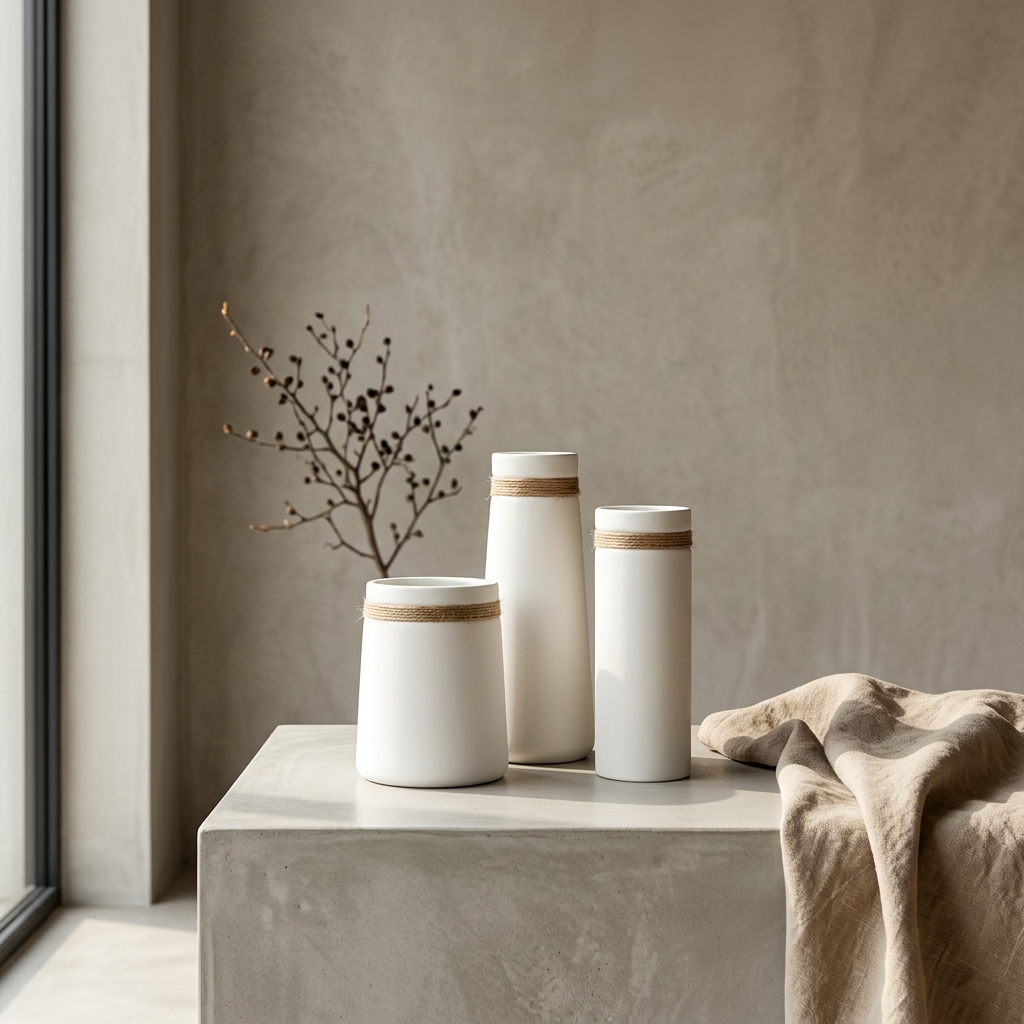 White Ceramic Vase | Modern Japanese Artist Style
