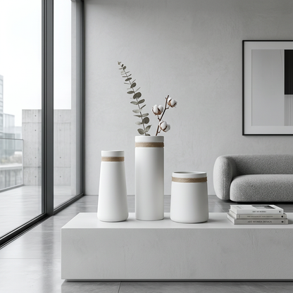 White Ceramic Vase | Modern Japanese Artist Style